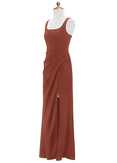 Azazie Mero Junior Auburn Mermaid Pleated Stretch Satin Dress image7
