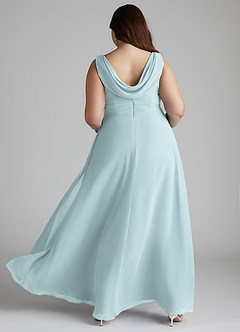 Azazie Karina Bridesmaid Dresses Mist A-Line Pleated Chiffon Dress image9