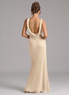 Azazie Rylina Bridesmaid Dresses Champagne Mermaid Pleated Chiffon Dress image6