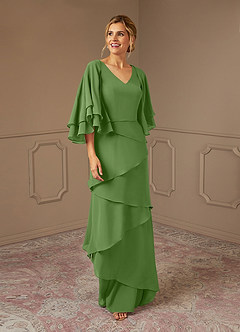 Azazie OHara Mother of the Bride Dresses Basil A-Line V-Neck Chiffon Dress image1