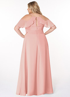 Azazie Dakota Bridesmaid Dresses Rosette A-Line V-Neck Pleated Chiffon Dress image14