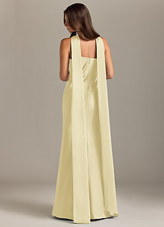 Azazie Kinsley Vestidos de damas de honor Vestido de Sorbete De Limón de Satén Elástico de Corte Sirena con Corte Lateral image2
