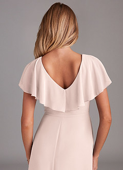 Azazie Lainey Bridesmaid Dresses Rose Petal A-Line with Pockets Chiffon Dress image2