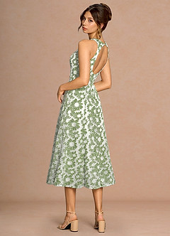 Selira Green And White Midi Dress image5