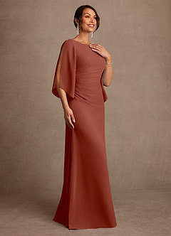 Azazie Anaheim Mother of the Bride Dresses Auburn A-Line Pleated Chiffon Dress image3
