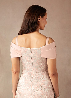 Azazie Amelia vestidos de madre de la novia Vestido de Rosa Polvorienta de Jacquard de Corte En A con Vestidos sin tirantes image6