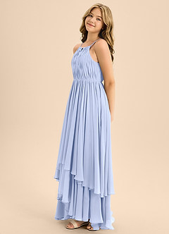 Azazie Elliora Junior Ice A-Line Pleated Chiffon Dress image6