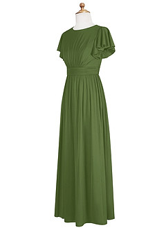 Azazie Mosley Junior A-Linie Gestreift Gittergewebe Kleid Olivgrün image9