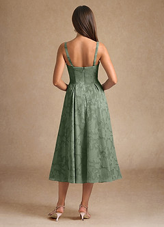 Azazie Lorain Abiti per la Madre della Sposa Abito A-Line in Burnout Floreale Plissettato Matcha image8