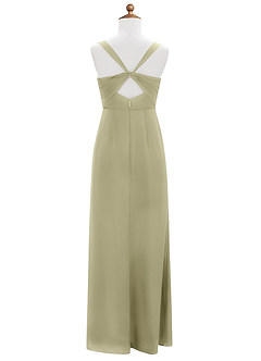 Azazie Mero Junior Pistachio Mermaid Pleated Stretch Satin Dress image8