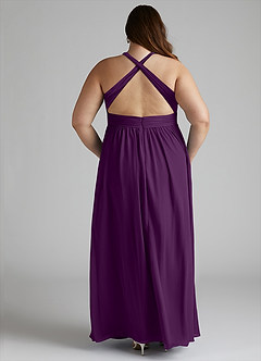 Azazie Ashia Bridesmaid Dresses Grape A-Line Pleated Chiffon Dress image11
