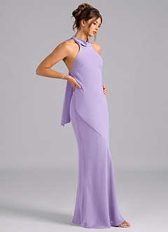 Azazie Velli Bridesmaid Dresses Lilac Mermaid Bow Chiffon Dress image4