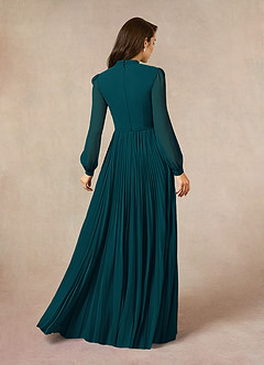 Azazie Adellah vestidos de madre de la novia Vestido de Pino de Gasa de Corte En A con Plisado image3