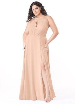 Azazie Evalleen Bridesmaid Dresses English Rose A-Line Pleated Chiffon Dress image8