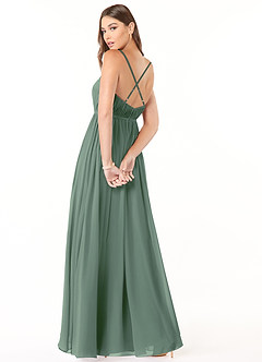 Azazie Blythe Final Sale Lilac A-Line Pleated Chiffon Dress image4