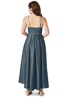 Azazie Jemima Junior Twilight A-Line with Pockets Stretch Satin Dress image2