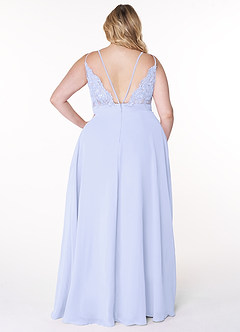 Azazie Lennon Brautjungfernkleider A-Linie Spitze Chiffon Kleid Lavendel image8
