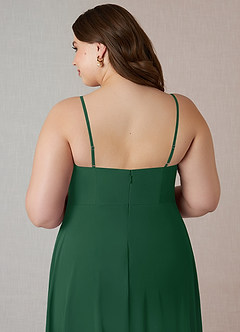 Azazie Emerald Bridesmaid Dresses Dark Green A-Line Ruffled Chiffon Dress image10