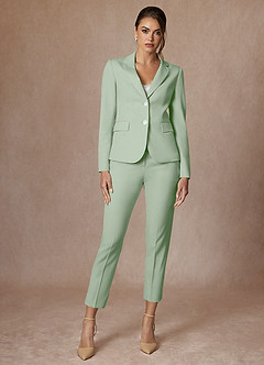 Whitney Dusty Sage Structured Stretch Cropped Pants Suit
