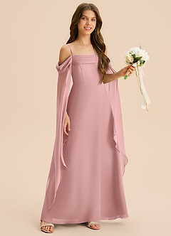 Azazie Moana Junior Klä av A-Line i Chiffong Plisserad image6