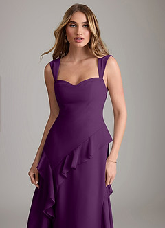 Azazie Sloane Bridesmaid Dresses Grape A-Line Sweetheart Neckline Chiffon Dress image6
