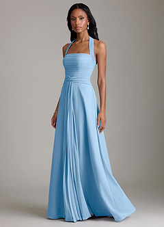 Azazie Clarisa Suknie dla druhen Linia A Pofałdowany Szyfon Do ziemi Sukienka image6