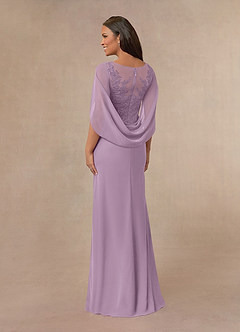 Azazie Hera Abiti per la Madre della Sposa Abito A-Line in Chiffon in Pizzo con Mantellina Glicine image3