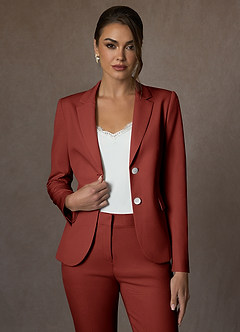 front Whitney Terracota Blazer estruturado com elastano