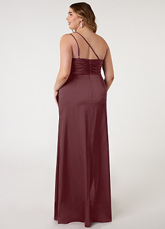 Azazie Eren Bridesmaid Dresses Sangria Mermaid One Shoulder Stretch Satin Dress image7