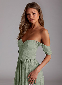 Denisse Pistachio Corset Maxi Prom Dress image5
