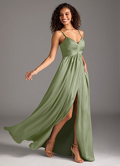 Azazie Alia Robes à essayer chez vous Robe Trapèze en Satin extensible Plissé Noir image2