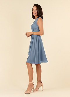 Azazie Theron Mother of the Bride Dresses Twilight A-Line V-Neck Pleated Chiffon Dress image3