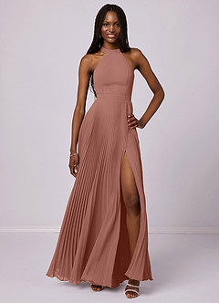Barbie ♥ Azazie Bridesmaid Dresses Cedar Rose A-Line Pleated Chiffon Dress image1