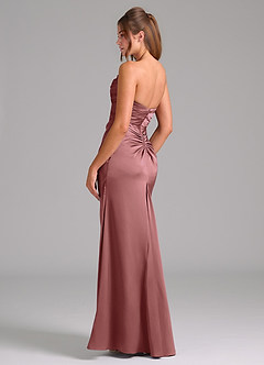 Azazie Lucille Bridesmaid Dresses Amethyst Mermaid Strapless Stretch Satin Convertible Dress image4