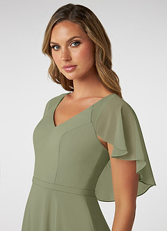 Azazie Jamie Brautjungfernkleider A-Linie Chiffon Kleid Pistazie image6