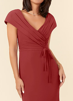 Azazie Bailora Mother of the Bride Dresses Rust Mermaid Ruched Chiffon Dress image4