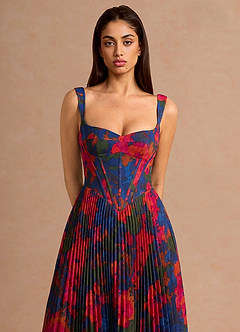 Robe Mi-Longue Orange Multi Hagar image7