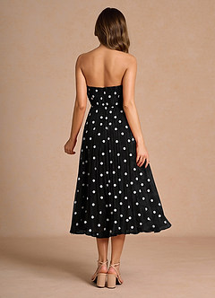 Lyanna Black White Pleated Mini Dress image2