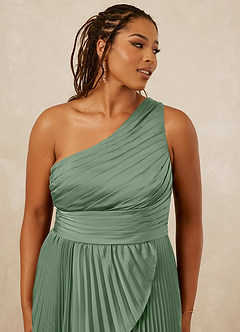 Christian Siriano Bridal for Azazie 1008 Bridesmaid Dresses Matcha A-Line One Shoulder Stretch Satin Dress image12