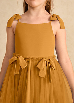 Azazie Jaci Sukienki dla dziewczynek sypiących kwiaty Linia A Pasek spaghetti Szyfon Długość kostki Sukienka image7