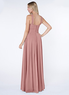 Azazie Kaleigh Bridesmaid Dresses Dusty Rose A-Line Pleated Chiffon Dress image4
