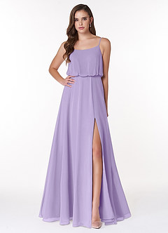 Azazie Lupe Final Sale Lilac A-Line Scoop Blouson Chiffon Dress image1