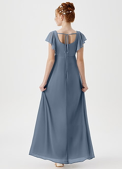 Azazie Bondi Junior A-Linie Seitliche Cut-Outs Gittergewebe Kleid Zwielichtviolett image2