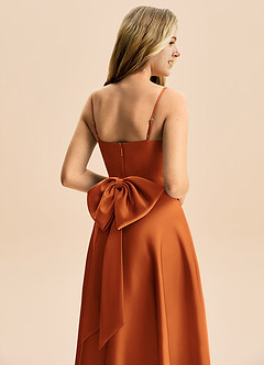 Azazie Rumi Junior Klä av A-Line i Stretch Satin Plisserad image6