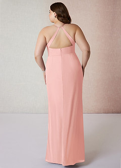 Azazie Becca Bridesmaid Dresses Rosette Sheath V-Neck Chiffon Dress image8