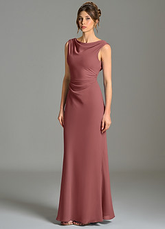 Azazie Kieryn Bridesmaid Dresses Amethyst Mermaid Pleated Chiffon Dress image3