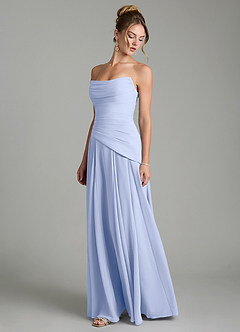 Azazie Gabriela Bridesmaid Dresses Ice A-Line Corset Chiffon Dress image6