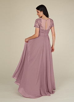 Azazie Annette Mother of the Bride Dresses Dusty Rose A-Line Lace Chiffon Dress image2