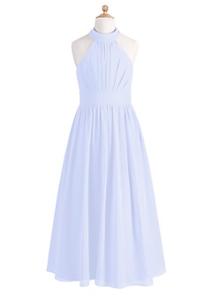 Azazie Iman Junior Lavender A-Line Pleated Chiffon Dress image6