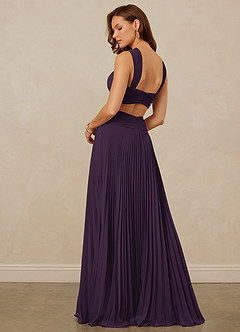 Christian Siriano Bridal for Azazie 1009 Bridesmaid Dresses Plum A-Line Pleated Chiffon Dress image3